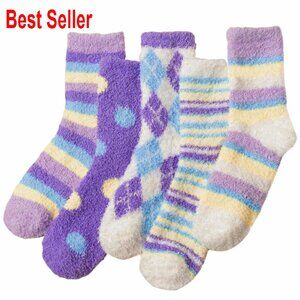 Fluffy Cozy Slipper Socks Soft Warm Winter Fuzzy Ankle Socks Gift Set